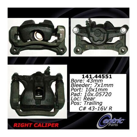 Centric Semi-Loaded Brake Caliper, Parts, 141.44551 141.44551